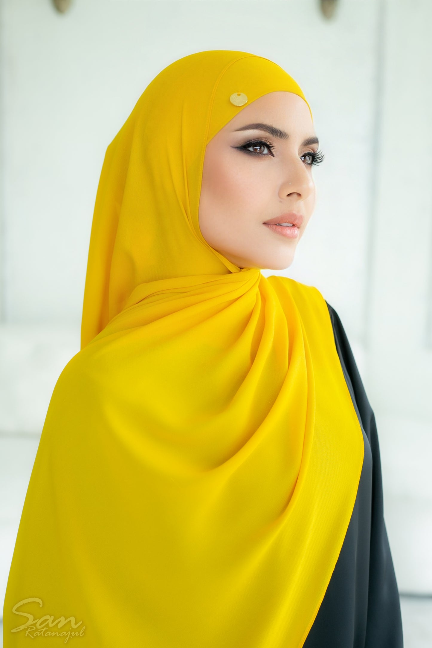 TUSCAN SUN ~ Chiffon matching hijab set. (Hijab+Underscarves)