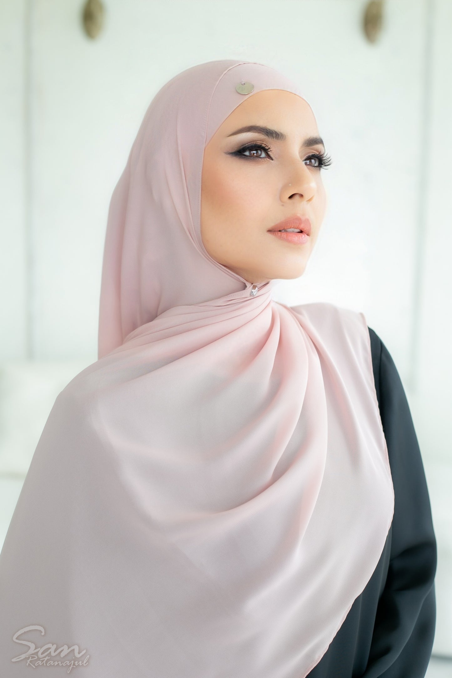 VICTORIA PINK ~ Sakinah: Chiffon Matching Hijab Set