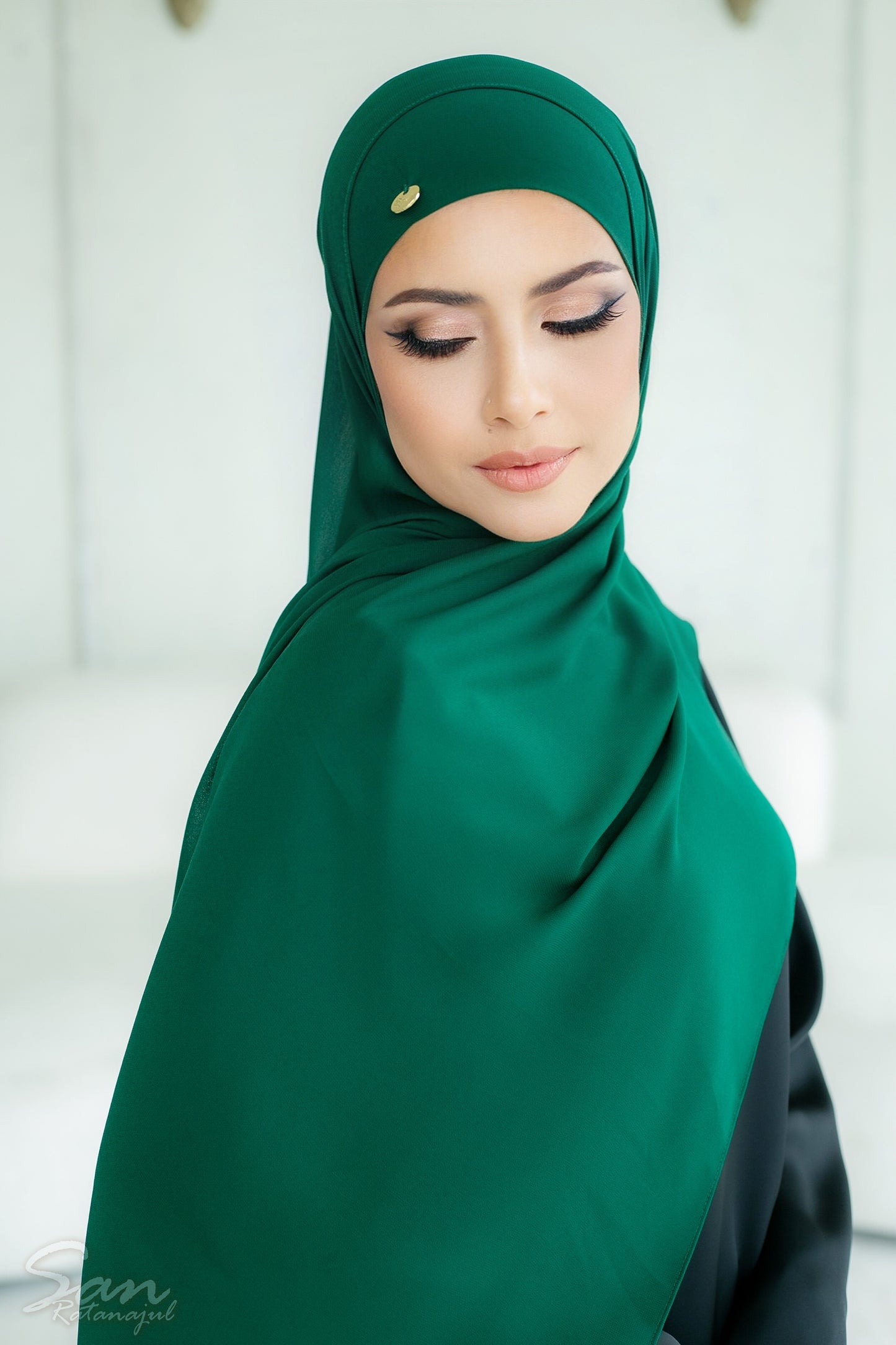 DARK JUNGLE ~ Sakinah: Chiffon Matching Hijab Set