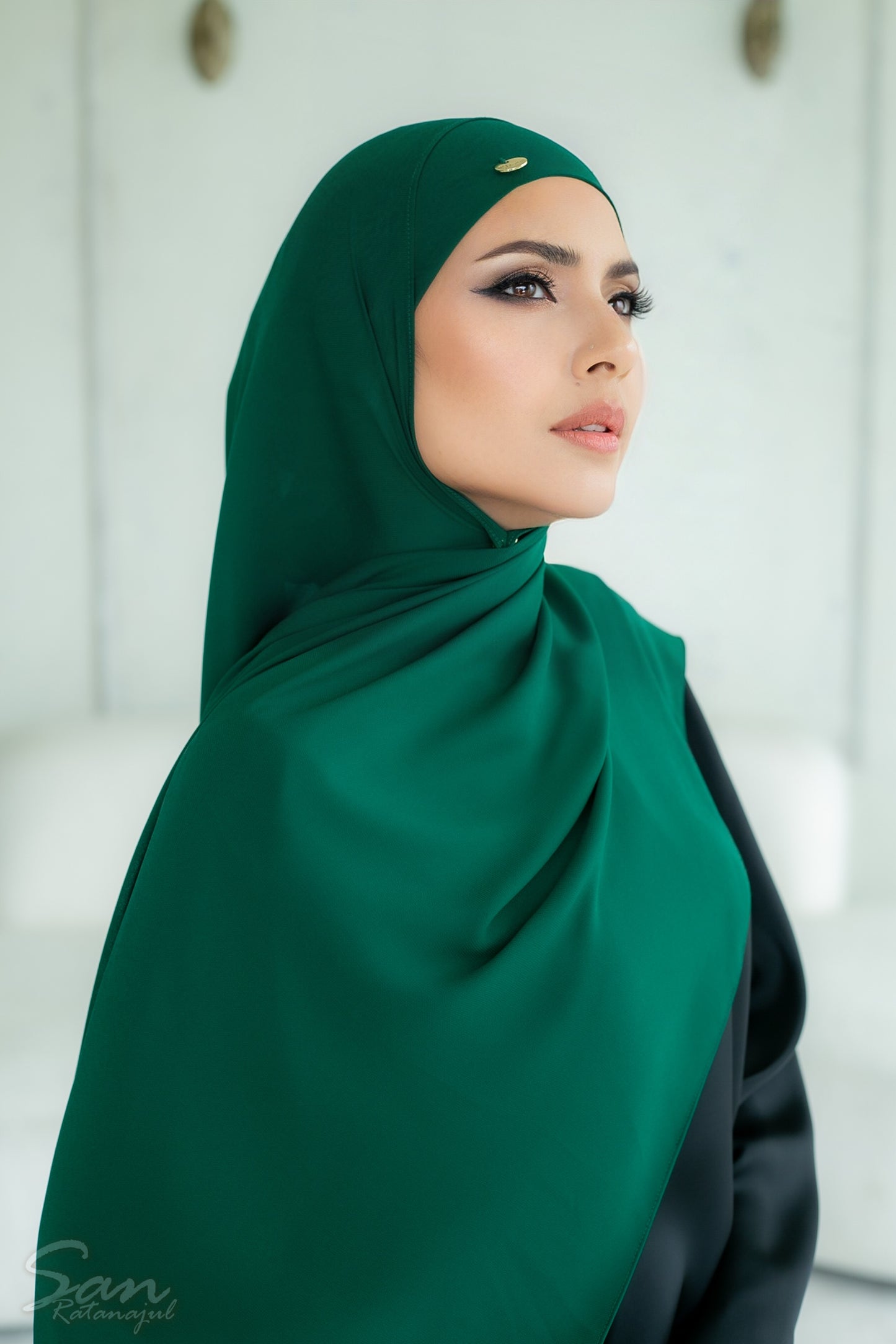 DARK JUNGLE ~ Sakinah: Chiffon Matching Hijab Set
