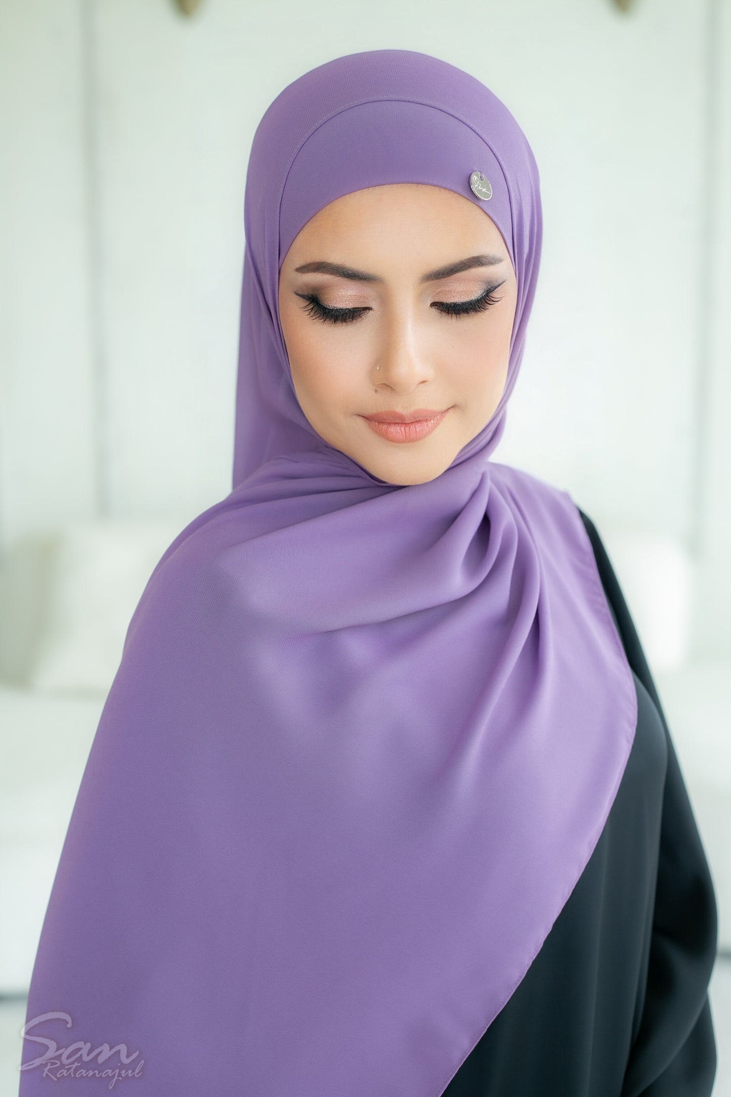 IRISH PURPLE ~ Sakinah: Chiffon Matching Hijab Set