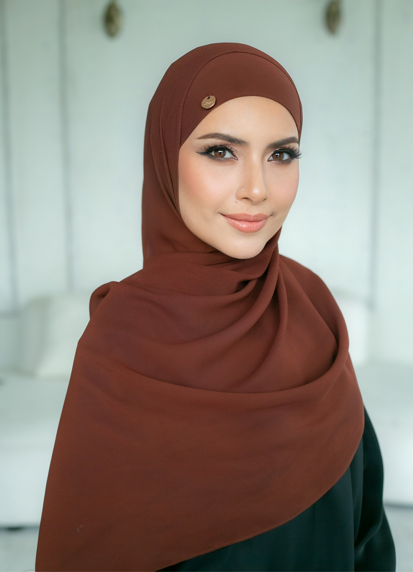 WALNUT ~ Sakinah: Chiffon Matching Hijab Set