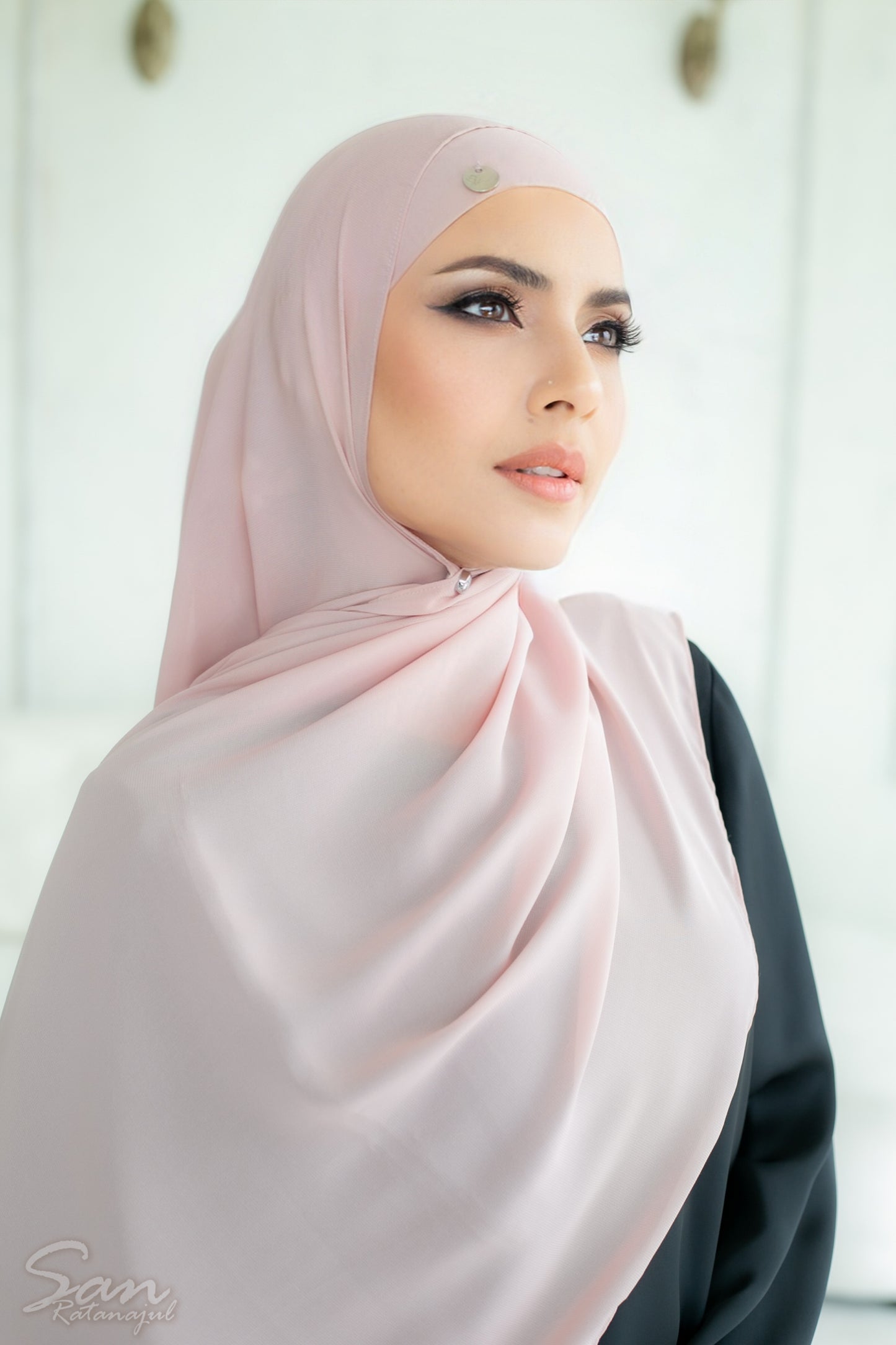 VICTORIA PINK ~ Sakinah: Chiffon Matching Hijab Set
