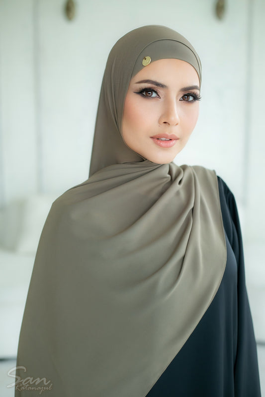 UMBER ~ Chiffon matching hijab set. ( Hijab+Underscarves)