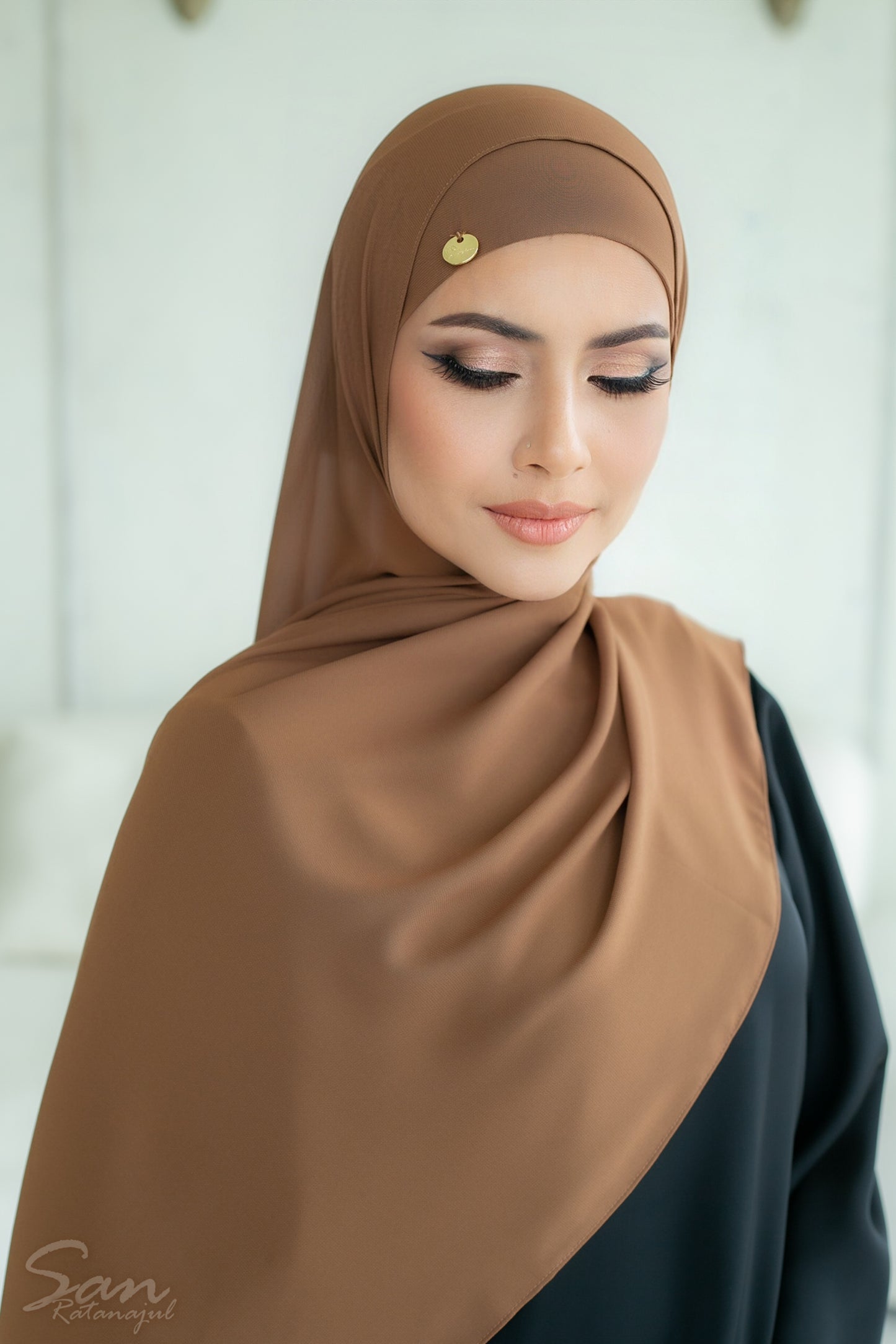 CARAMEL ~ Sakinah: Chiffon Matching Hijab Set