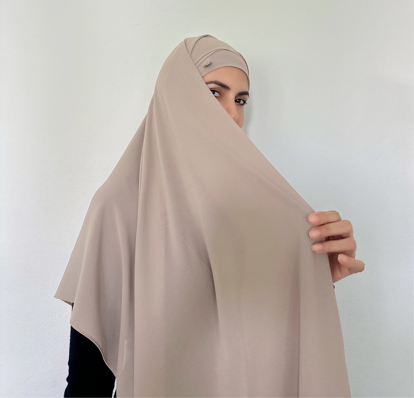 LATTE ~ Chiffon matching hijab set. (Hijab+Underscarves)