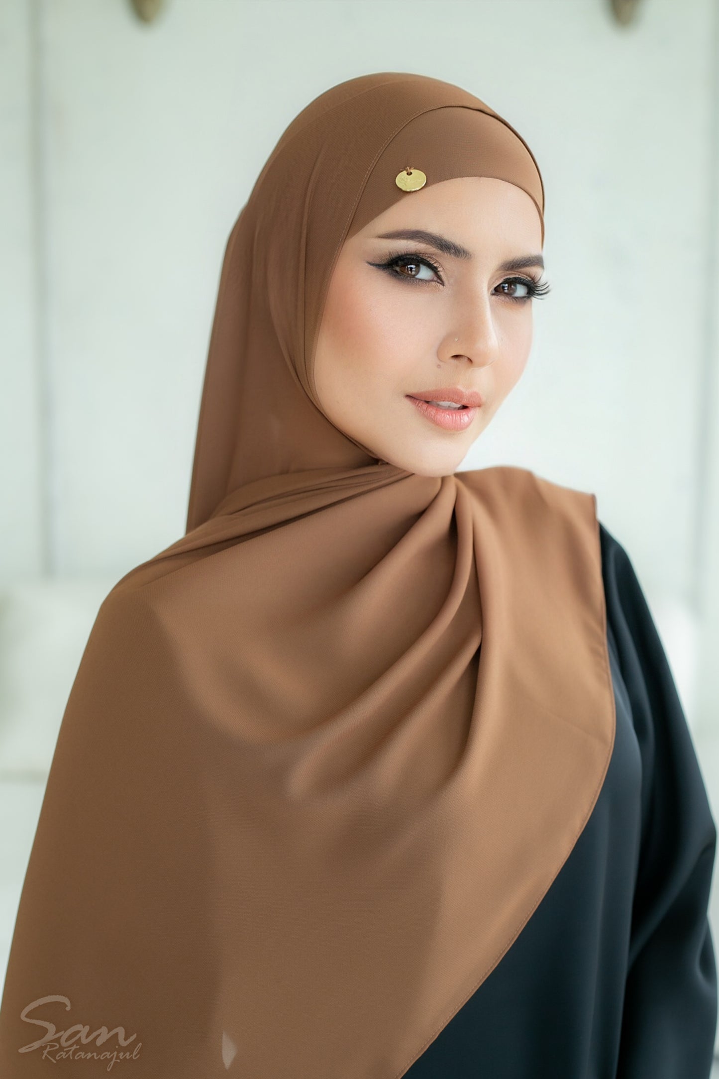 CARAMEL ~ Sakinah: Chiffon Matching Hijab Set