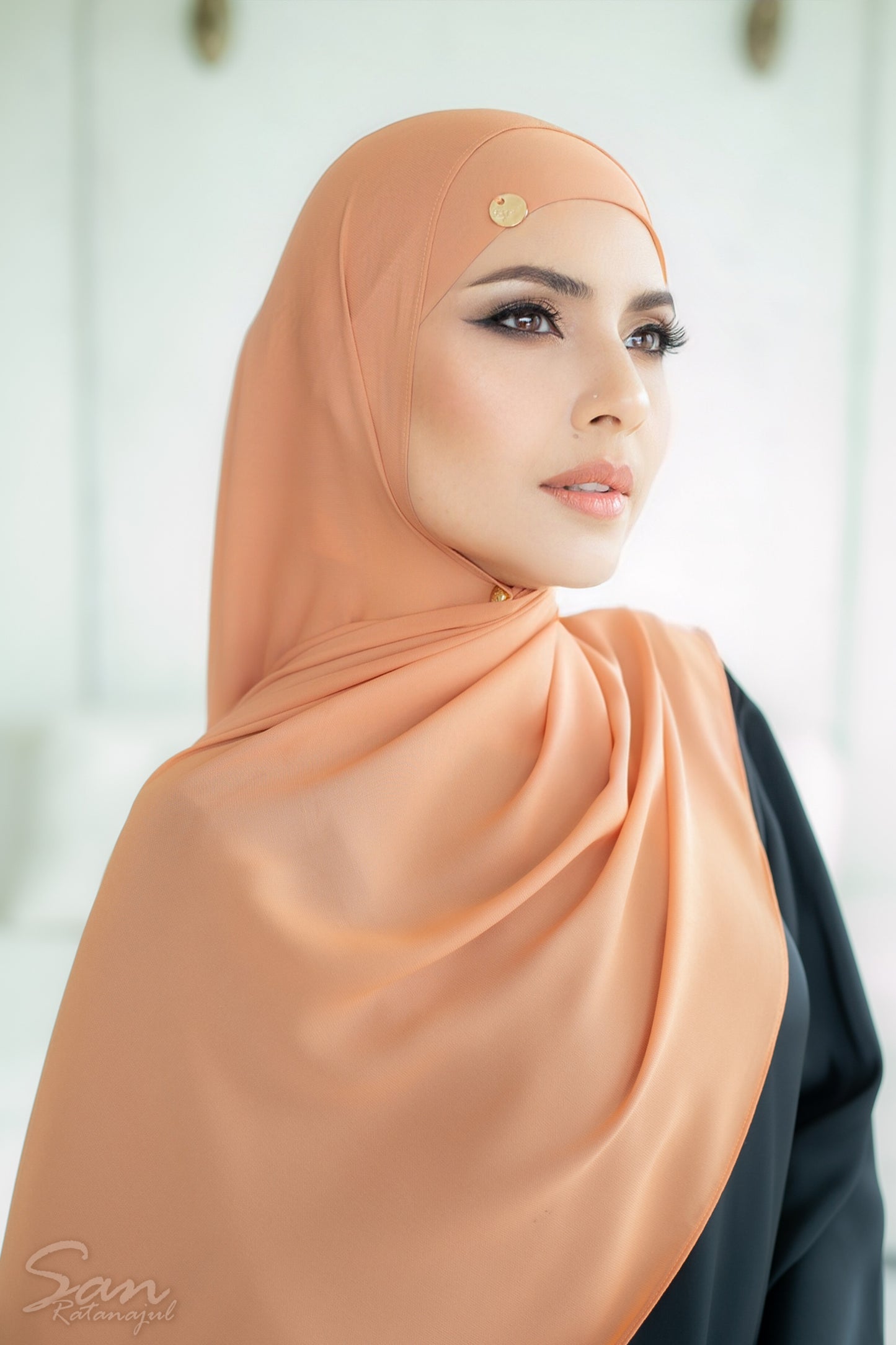 PEACE PINK ~ Sakinah: Chiffon Matching Hijab Set