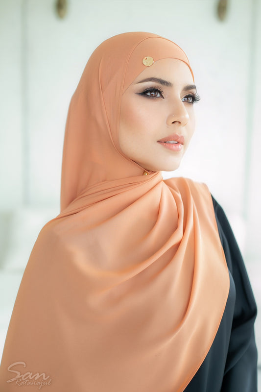 PEACE PINK ~ Sakinah: Chiffon Matching Hijab Set