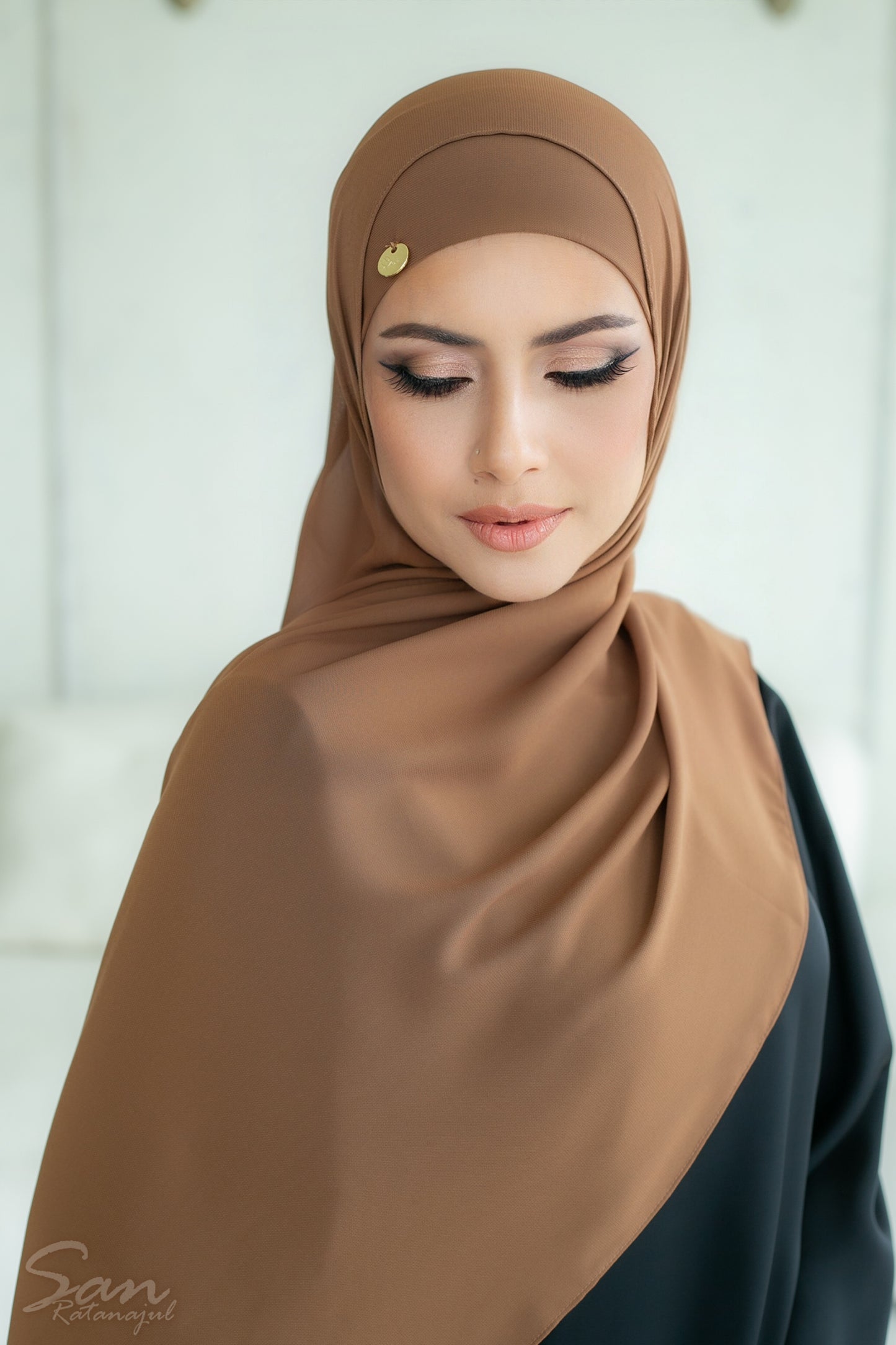 CARAMEL ~ Sakinah: Chiffon Matching Hijab Set