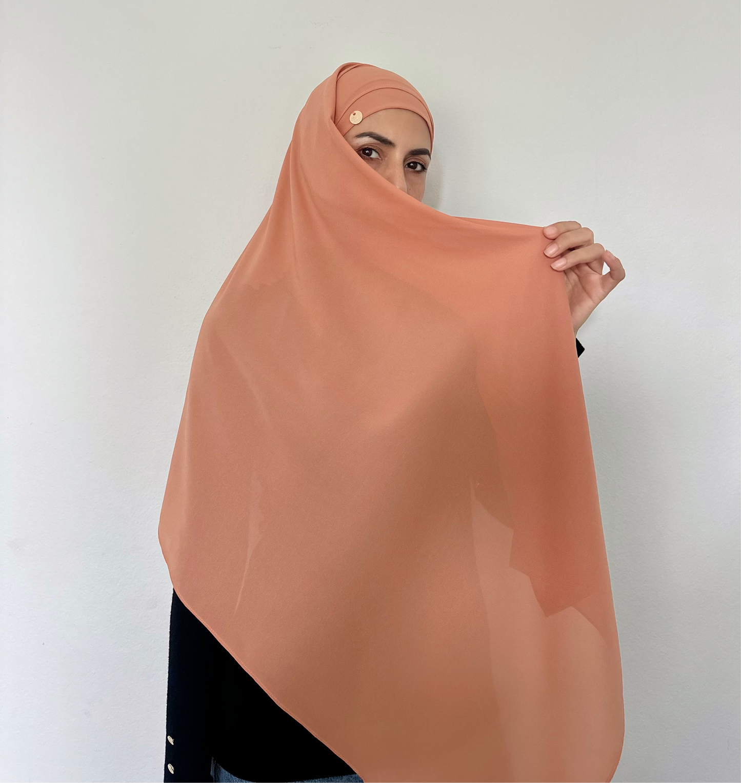 PEACE PINK ~ Chiffon matching hijab set. (Hijab+Underscarves)