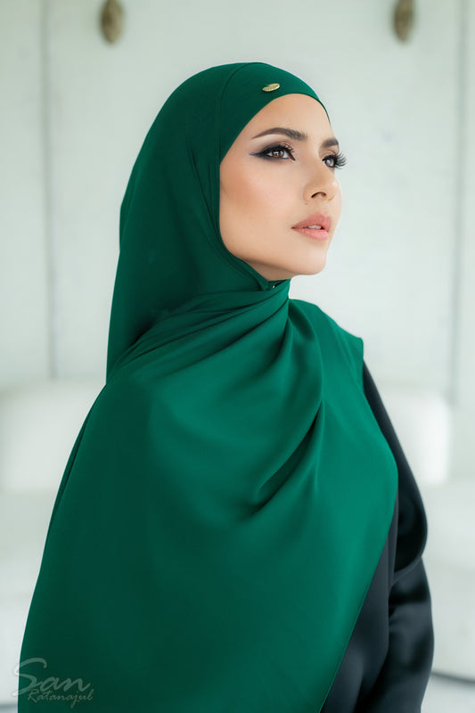 DARK JUNGLE ~ Sakinah: Chiffon Matching Hijab Set