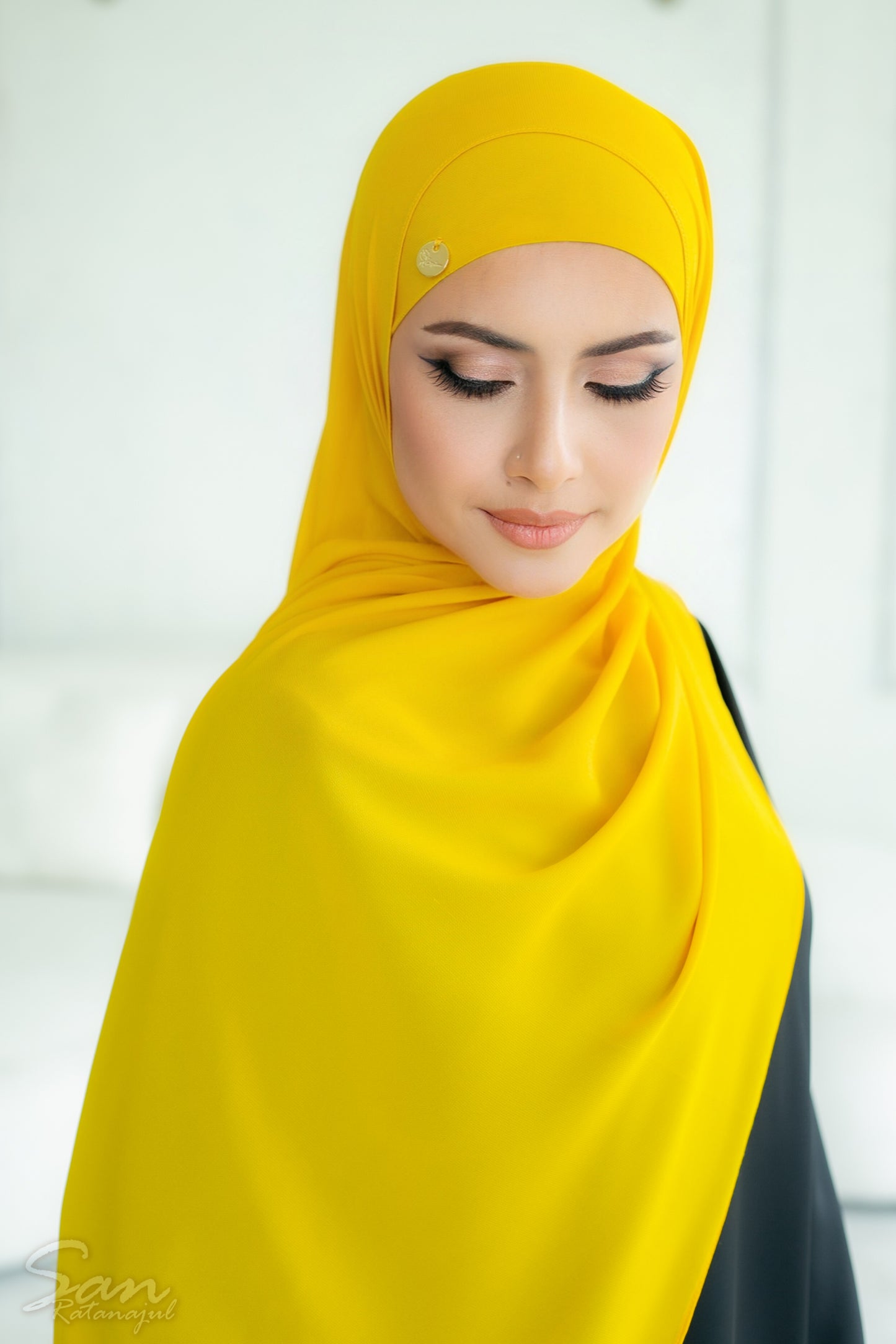 TUSCAN SUN ~ Chiffon matching hijab set. (Hijab+Underscarves)