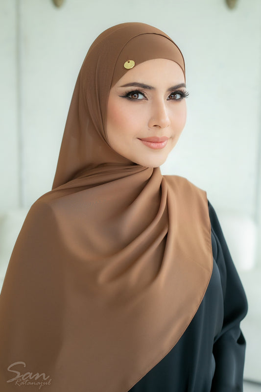 CARAMEL ~ Sakinah: Chiffon Matching Hijab Set