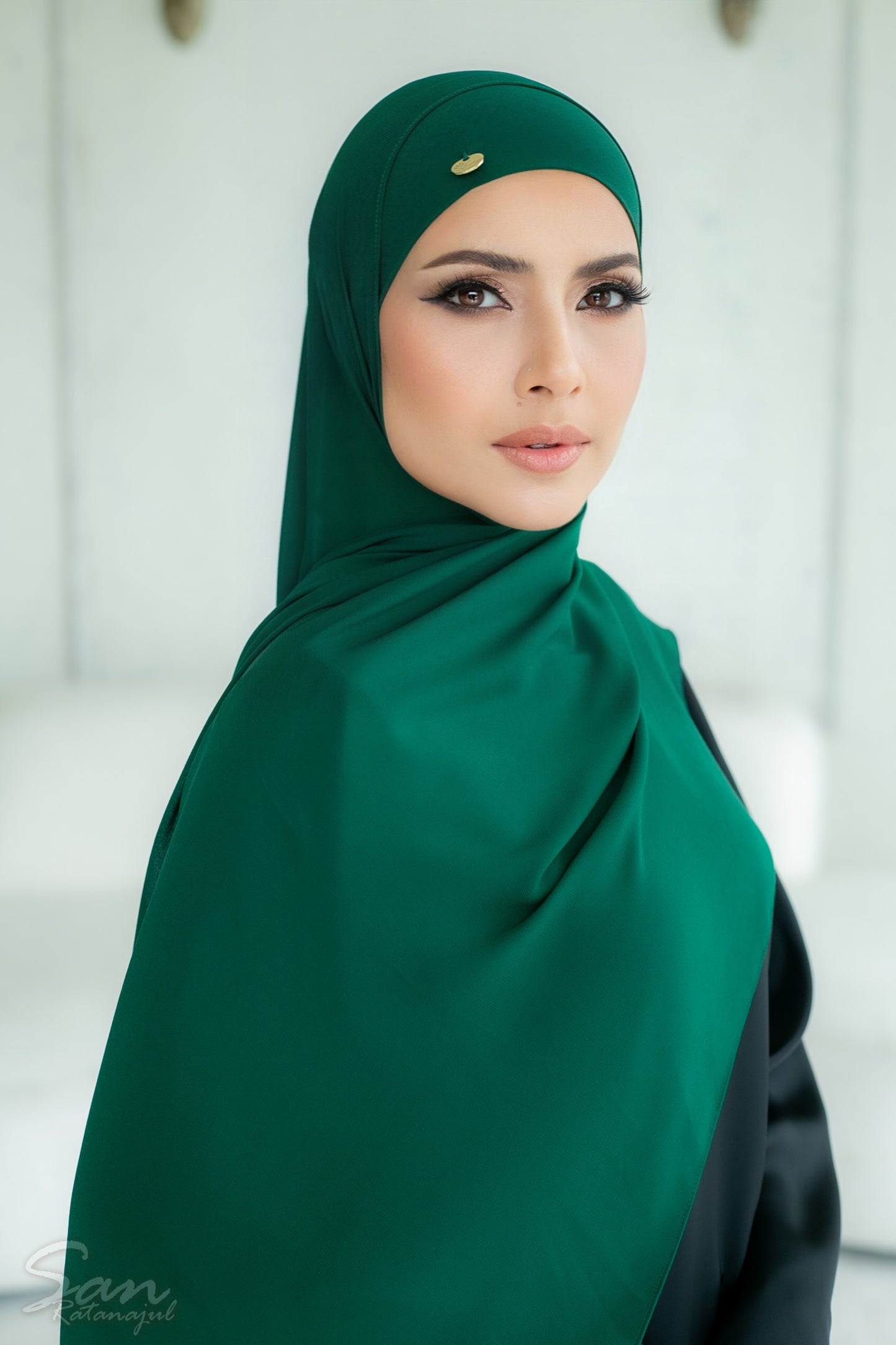DARK JUNGLE ~ Sakinah: Chiffon Matching Hijab Set