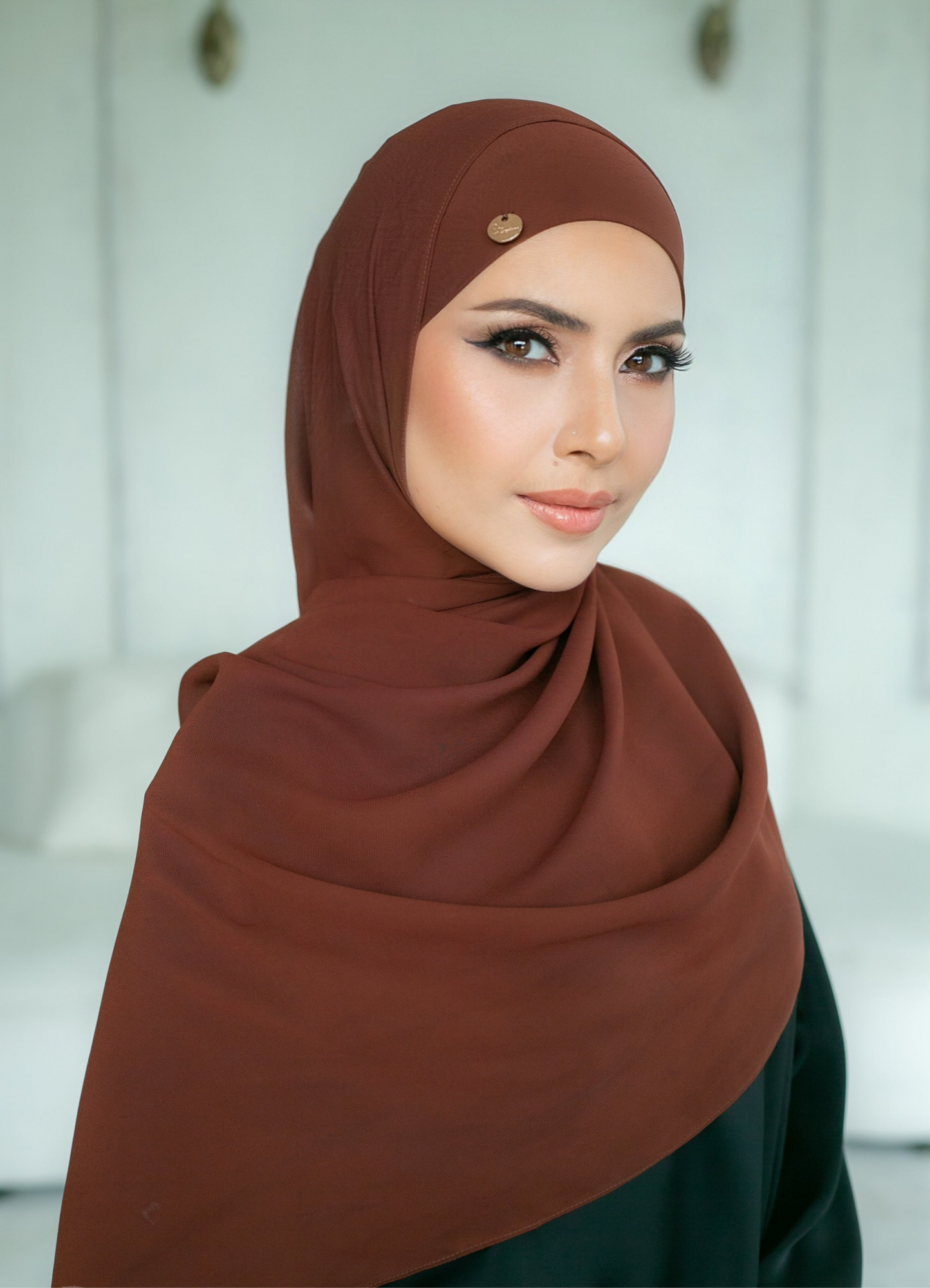 WALNUT ~ Sakinah: Chiffon Matching Hijab Set