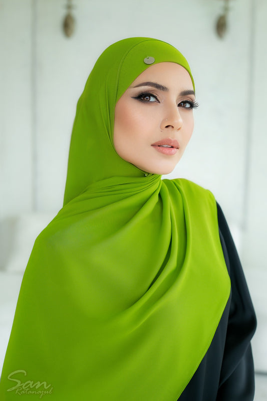 AVOCADO ~ Sakinah: Chiffon Matching Hijab Set